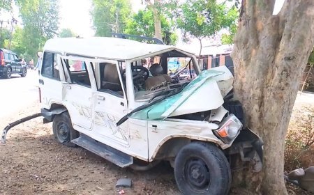 बाइक में बोलेरो ने मारी जोरदार टक्कर फिर खुद पेड़ से जा टकराई, 5 की मौत