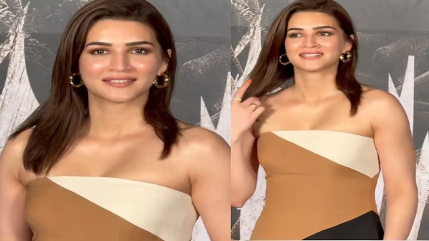 कृति सनोन  का कलर ब्लॉक ड्रेस धूम मचाने के लिए काफी है ,ये लुक देखकर दिवाने हुए फैन